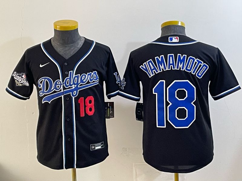 Youth Nike 2026 Los Angeles Dodgers #18 Yamamoto Black Game MLB Jersey 081